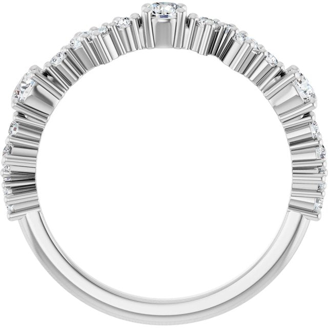 14K White 1/2 CTW Lab-Grown Diamond Anniversary Band
