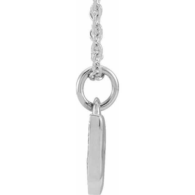 14K White .05 CTW Natural Diamond Petite Music Note 16-18' Necklace