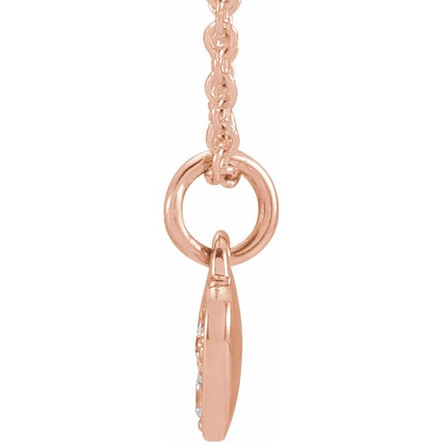 14K Rose .06 CTW Natural Diamond Petite Heart 16-18' Necklace