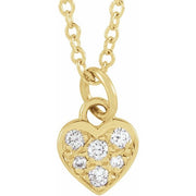 14K Yellow .06 CTW Natural Diamond Petite Heart 16-18' Necklace
