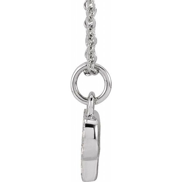 14K White .04 CTW Natural Diamond Petite Initial P 16-18' Necklace