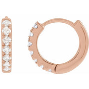 14K Rose 1/5 CTW Lab-Grown Diamond 10 mm Hoop Earrings