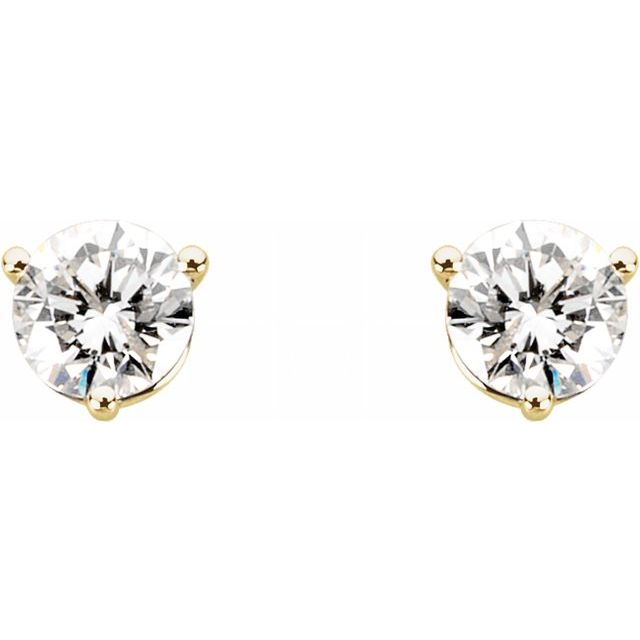 14k Yellow 1 1/2 Ctw Natural Diamond Earrings