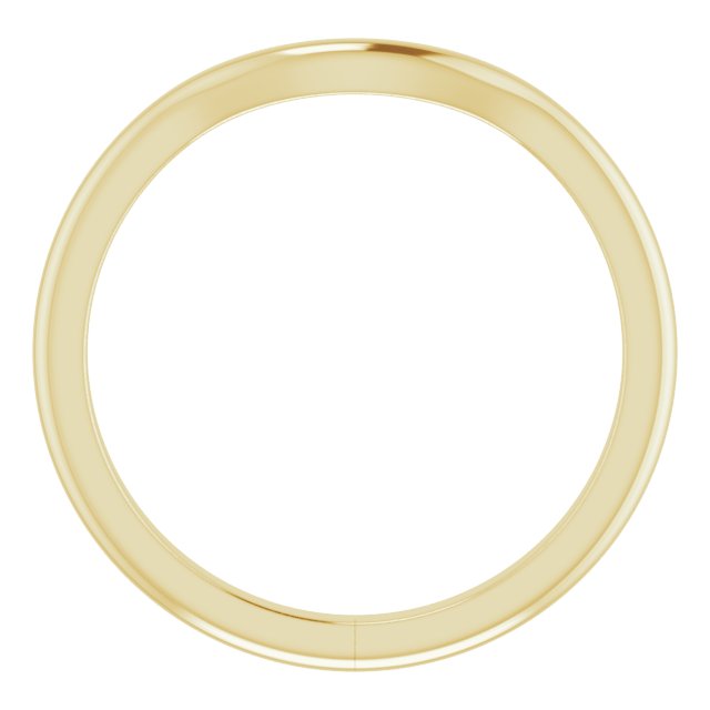 14K Yellow Band for 9x7 mm Emerald Ring