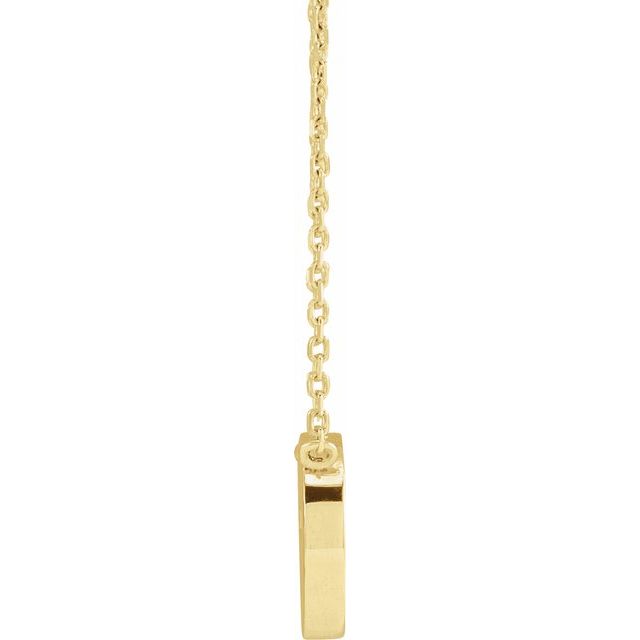 14K Yellow Pierced Cross Hammered Disc 18' Necklace