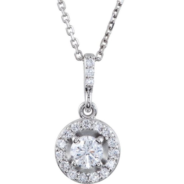 14K White 1 1/5 CTW Lab-Grown Diamond 18' Necklace