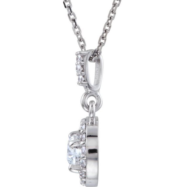 14K White 9/10 CTW Lab-Grown Diamond 18' Necklace