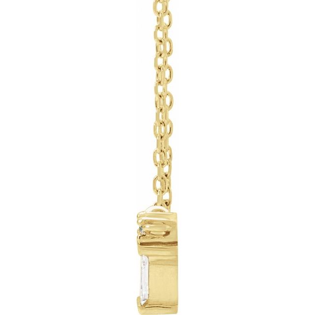 14K Yellow .07 CTW Natural Diamond Bar 18' Necklace