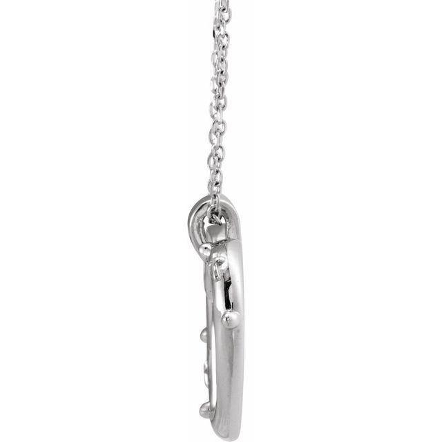 Sterling Silver Rosary Heart 16-18' Necklace