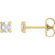 14K Yellow 1/6 CTW Rose-Cut Natural Diamond 4-Prong Claw Earrings