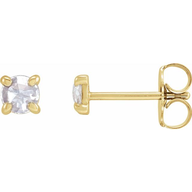14K Yellow 1/6 CTW Rose-Cut Natural Diamond 4-Prong Claw Earrings
