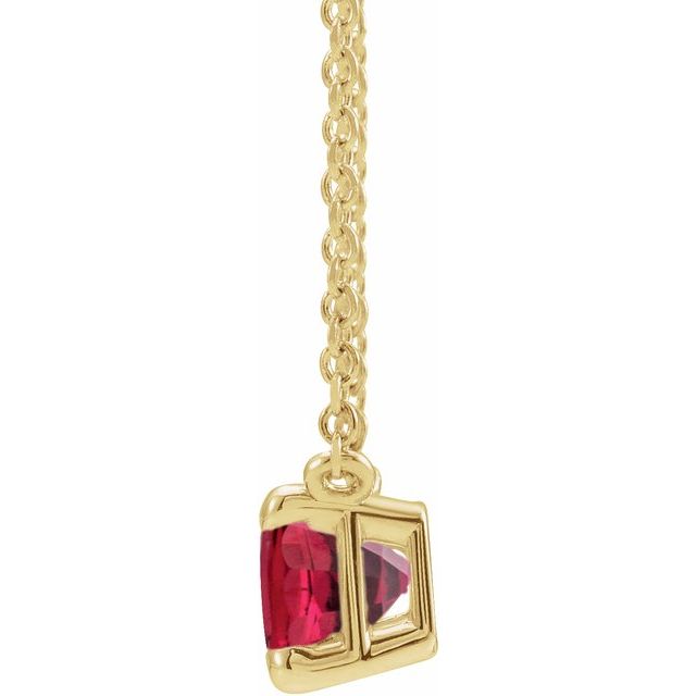 14K Yellow Lab-Grown Ruby 18' Necklace