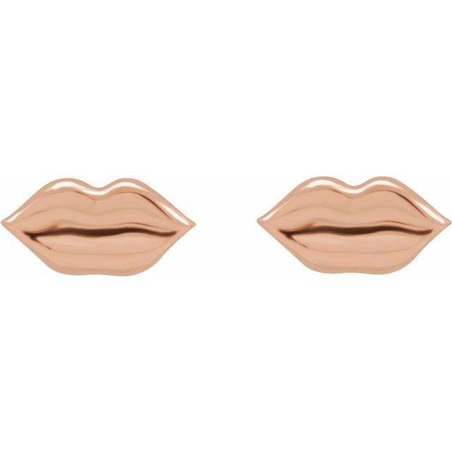 14K Rose Lip Earrings
