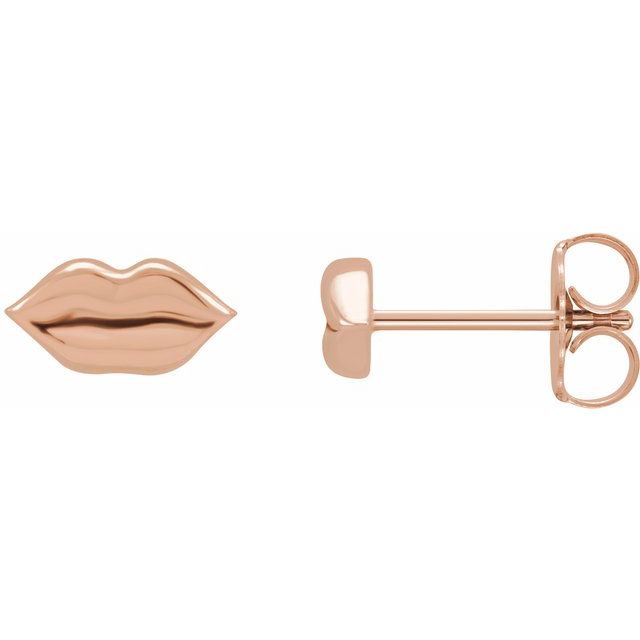 14K Rose Lip Earrings