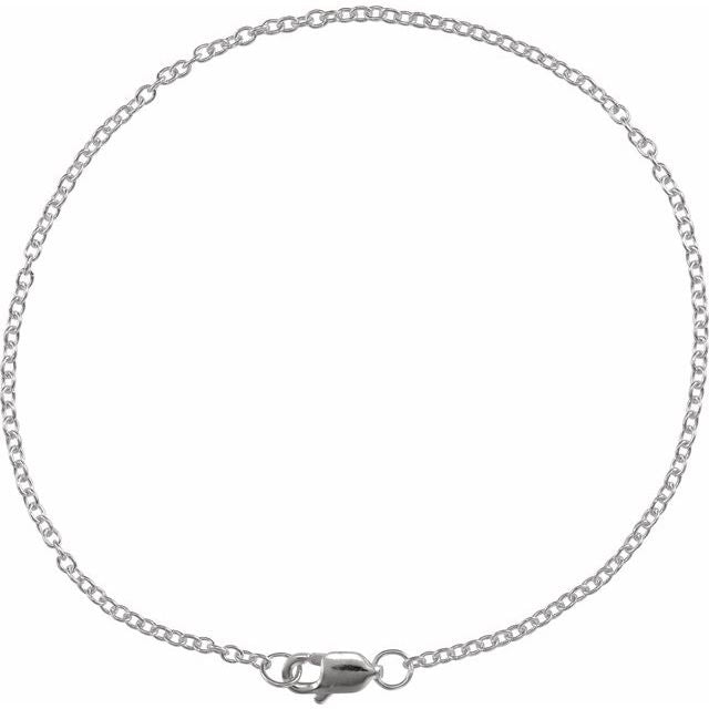 Rhodium-Plated Sterling Silver 1.5 mm Cable 7' Chain