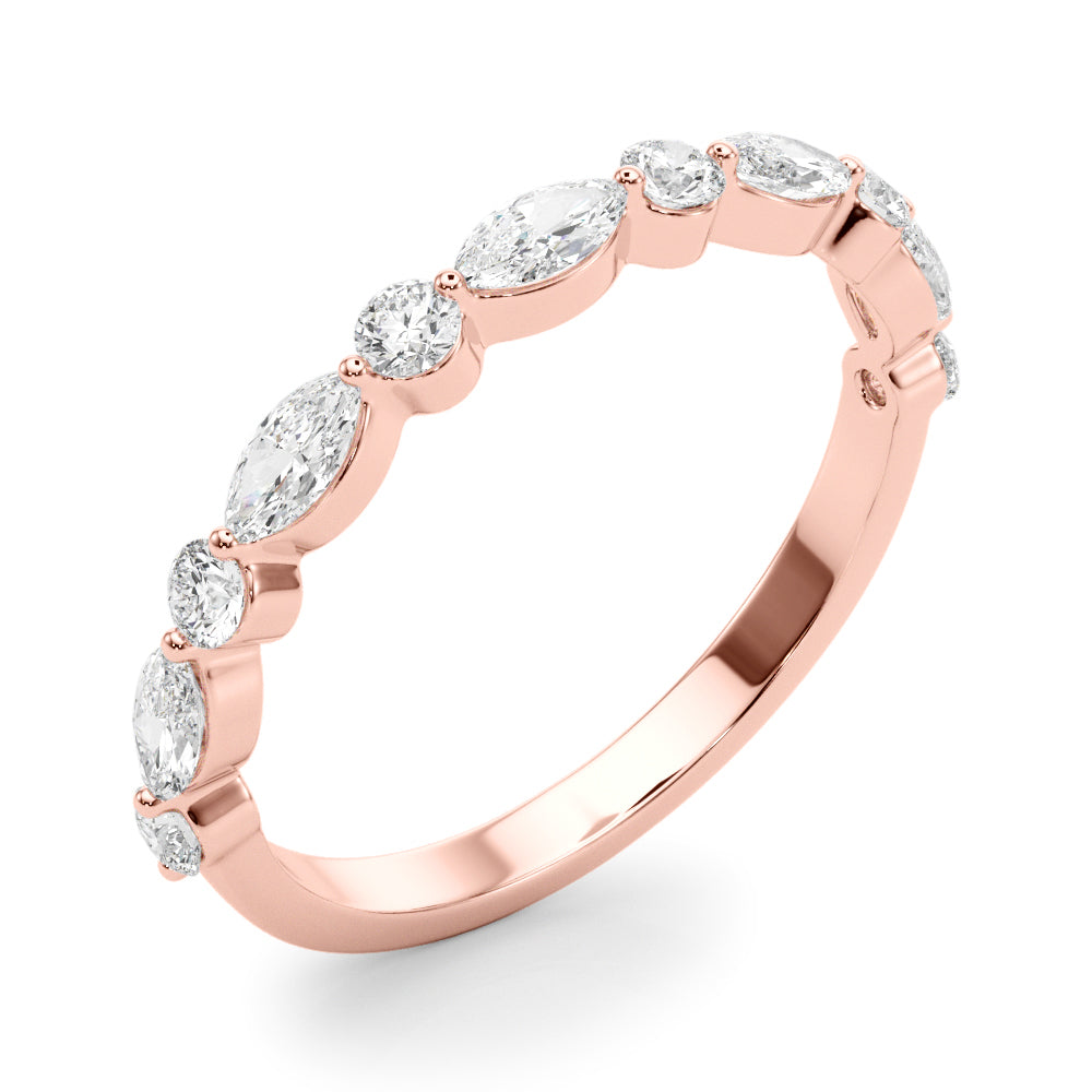 Marquise & Round Wedding Band  Ring