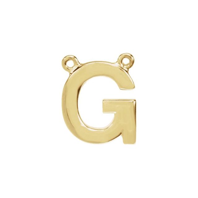 14K Yellow Block Initial G Necklace Center
