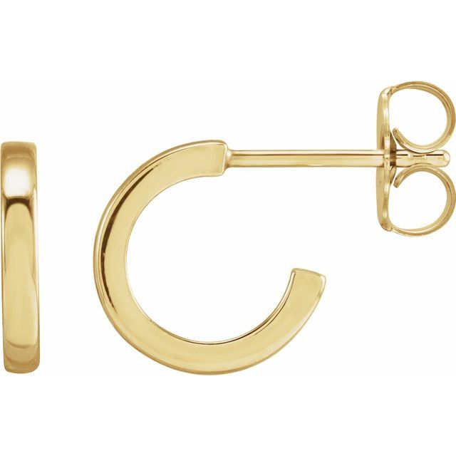14K Yellow 10 mm Hoop Earrings