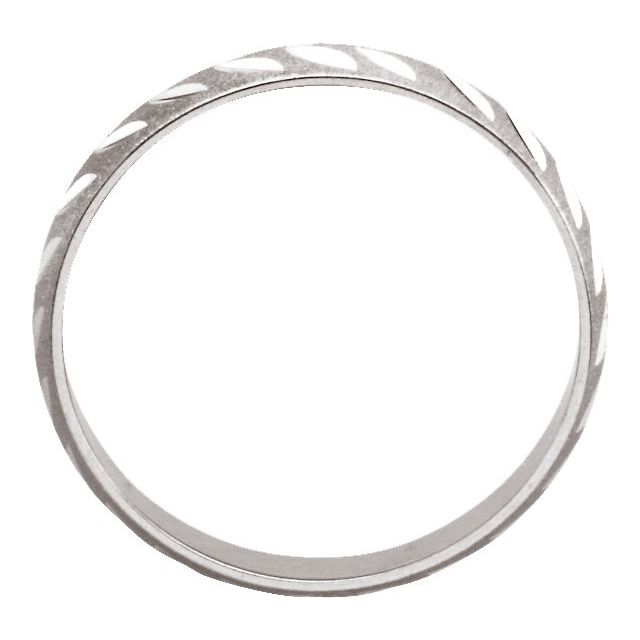 14K White Youth Diamond-Cut Ring Size 1