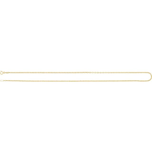 14K Yellow 1.8 mm Hollow Diamond-Cut Anchor 18' Chain