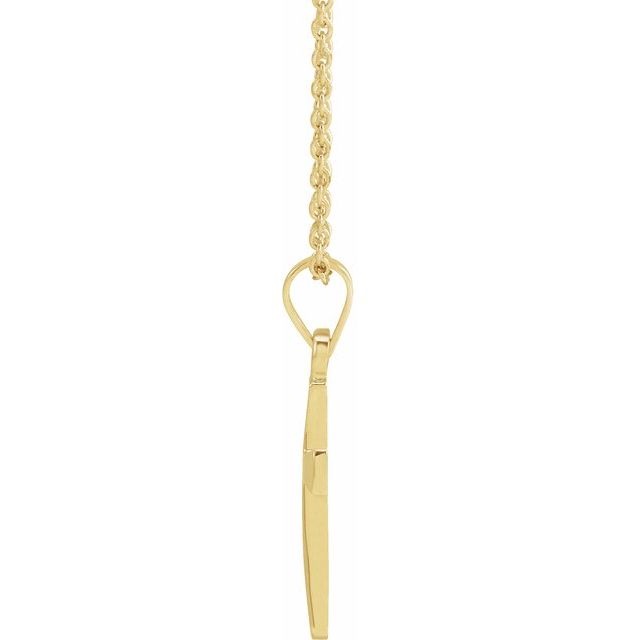 14K Yellow Cross 18' Necklace