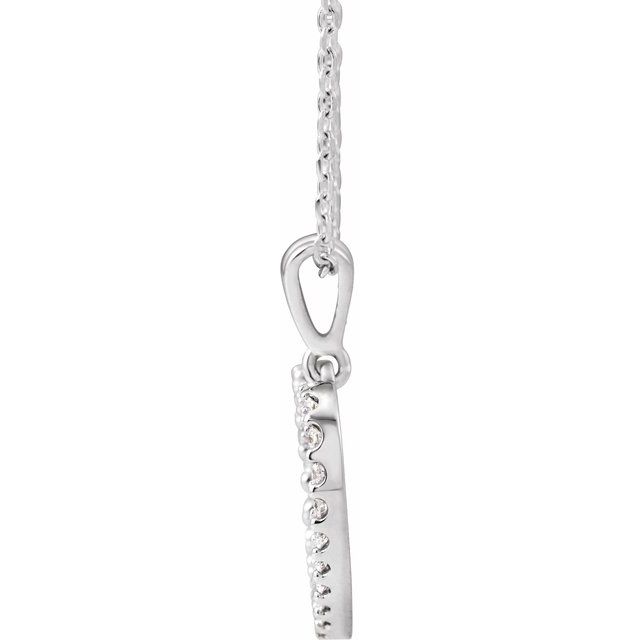 14K White 1/5 CTW Natural Diamond Heart 18' Necklace