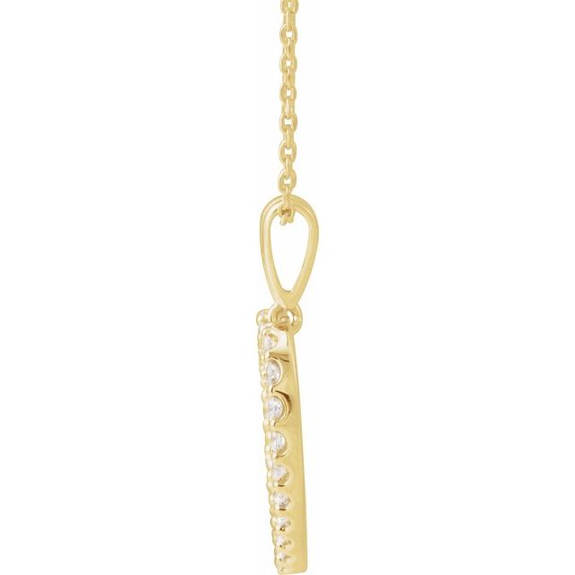 14K Yellow 3/8 CTW Natural Diamond Heart 18' Necklace