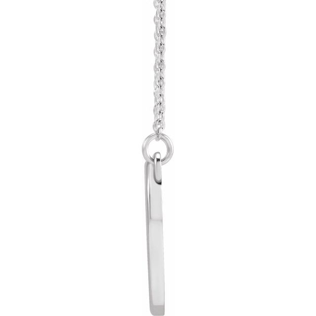 14K White Heart 16' Necklace
