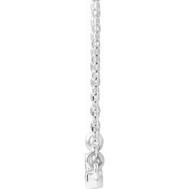 Sterling Silver 1/8 CTW Natural Diamond French-Set Bar 16' Necklace