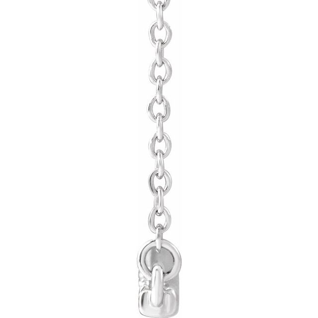 14K White 1/6 CTW Natural Diamond Bar 16-18' Necklace