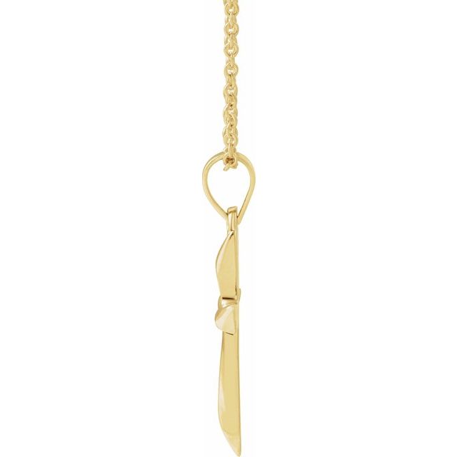 14k Yellow Cross 18' Necklace