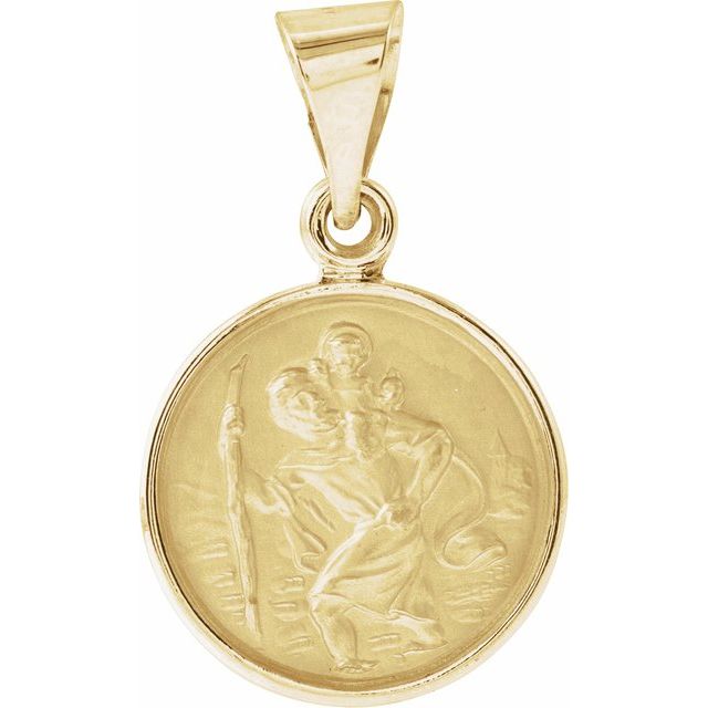 18K Yellow 13 mm St. Christopher Medal