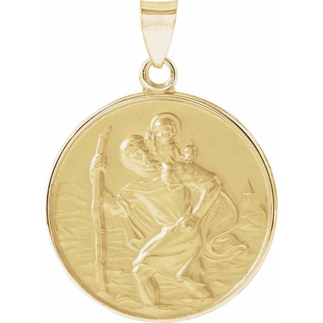 18K Yellow 25 mm St. Christopher Medal