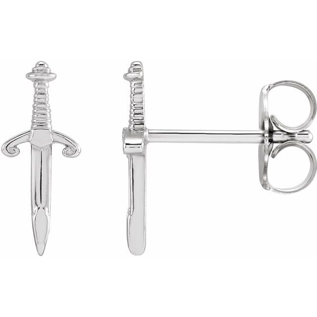 Sterling Silver Dagger Earrings