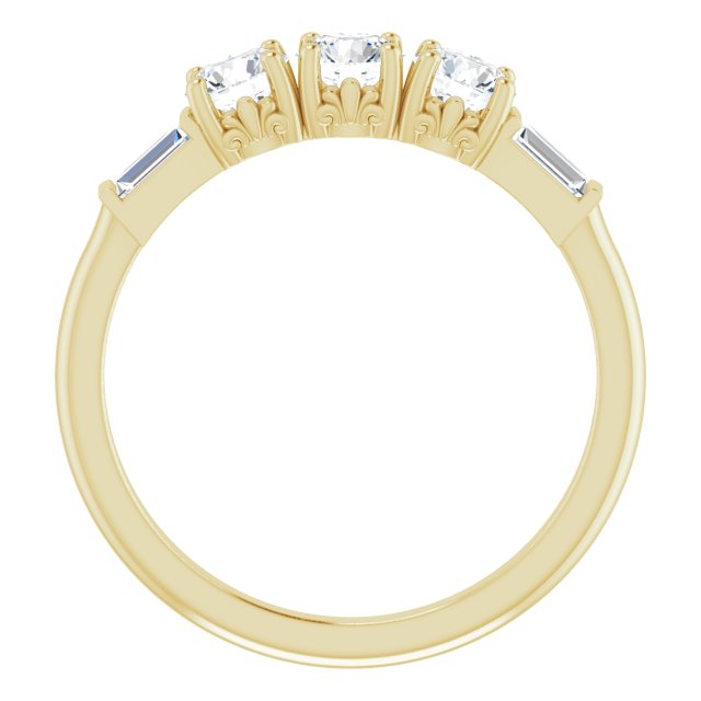 14K Yellow 9/10 CTW Lab-Grown Diamond Three-Stone Anniversary Band