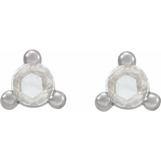 Sterling Silver 1/5 CTW Rose-Cut Natural Diamond Earrings