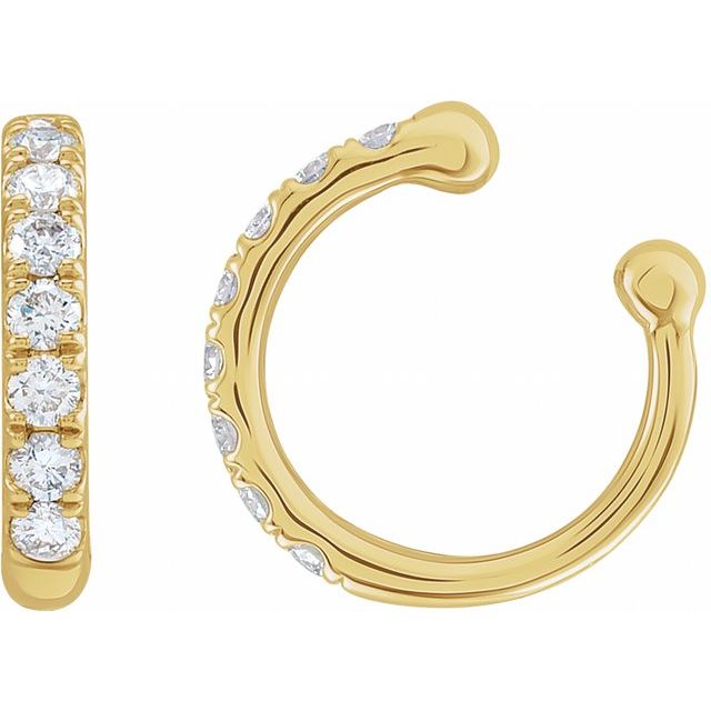 14K Yellow 1/6 CTW Natural Diamond Ear Cuff