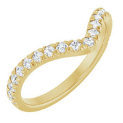 14K Yellow 1/3 CTW Lab-Grown Diamond French-Set Contour Band