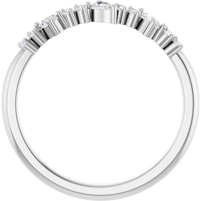 14K White 1/4 CTW Natural Diamond Asymmetrical Anniversary Band