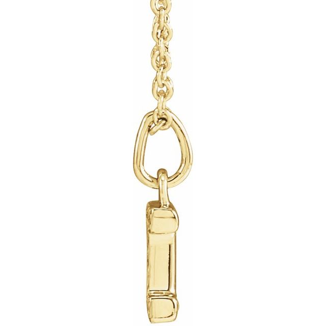 14K Yellow .03 CTW Natural Diamond Petite Initial I 16-18' Necklace