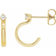 14K Yellow .06 CTW Natural Diamond Hoop Earring