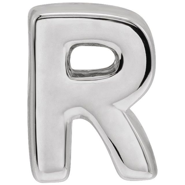Sterling Silver Block Initial R Slide Pendant