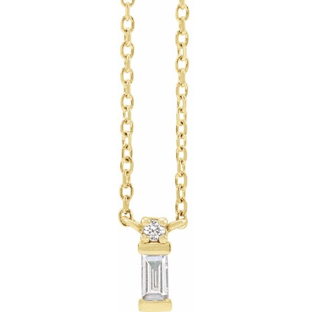 14K Yellow .07 CTW Natural Diamond Bar 18' Necklace