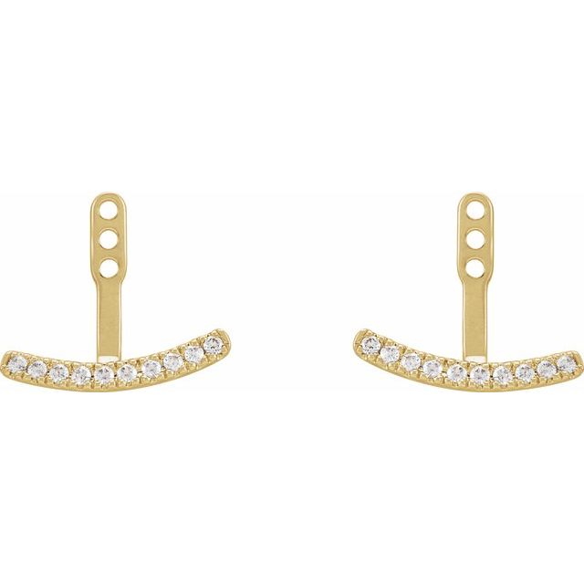 14K Yellow 1/5 CTW Lab-Grown Diamond Curved Bar Earring Jackets