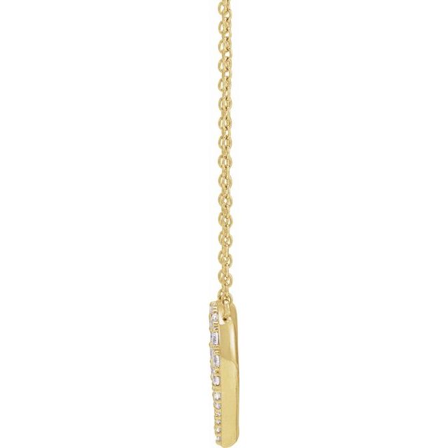 14K Yellow 3/8 CTW Lab-Grown Diamond Heart 16-18' Necklace