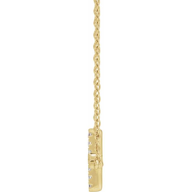 14K Yellow 1/6 CTW Lab-Grown Diamond Sideways Cross 16-18' Necklace