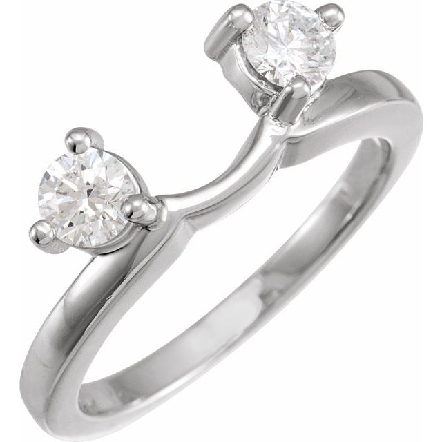14K White 1/2 CTW Natural Diamond Wrap-Style Ring Enhancer