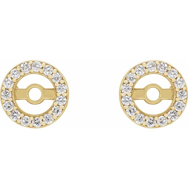 14k Yellow .08 Ctw Natural Diamond Earring Jackets With 3.6 Mm Id