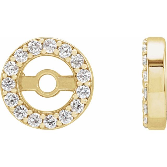 14k Yellow .08 Ctw Natural Diamond Earring Jackets With 3.6 Mm Id