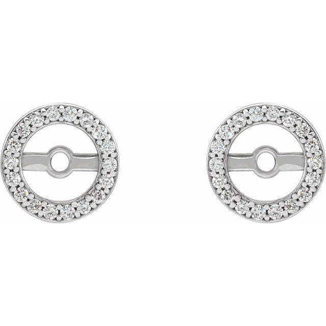 14k White .08 Ctw Natural Diamond Earring Jackets With 4.6 Mm Id